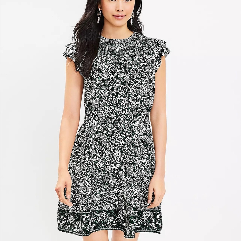 NWT Loft Garden Ruffle Tiered Swing Dress